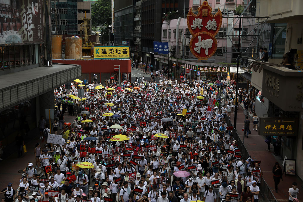 Proteste gegen geplantes Auslieferungsgesetz in Hongkong 9. Juni 2019)
