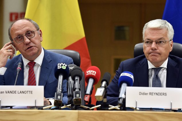 Die beiden Informatoren Johan Vande Lanotte und Didier Reynders (Bild: Eric Lalmand/Belga)