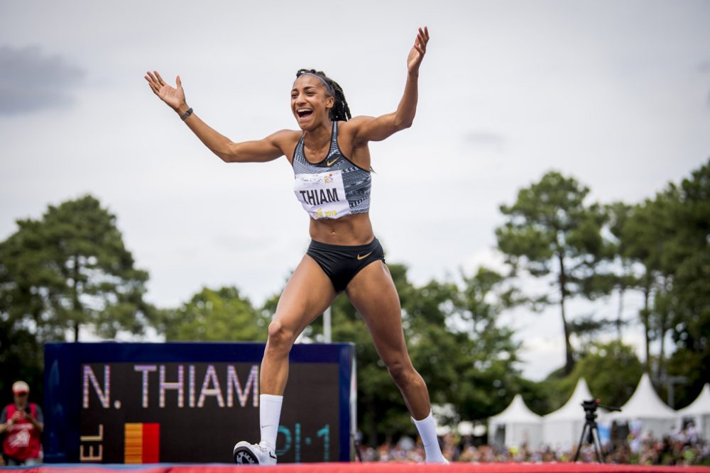 Nafissatou Thiam nach ihrem Hochsprung (Bild: Jasper Jacobs/Belga)