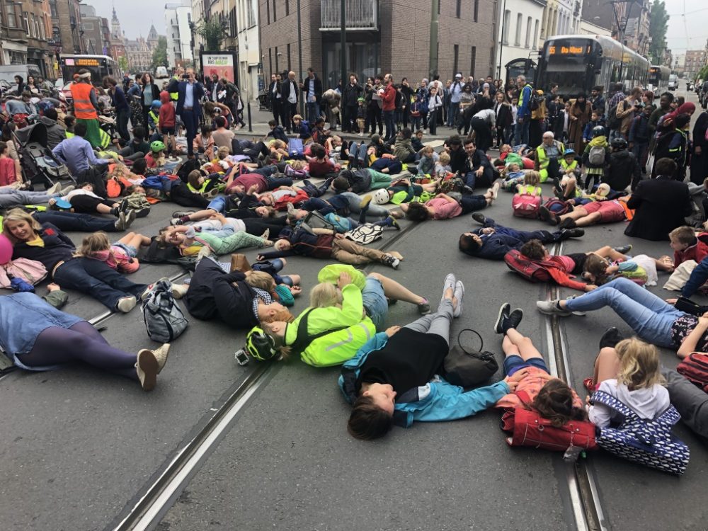 Verkehrsdemo in Schaerbeek (Bild: Nils Quintelier/Belga)