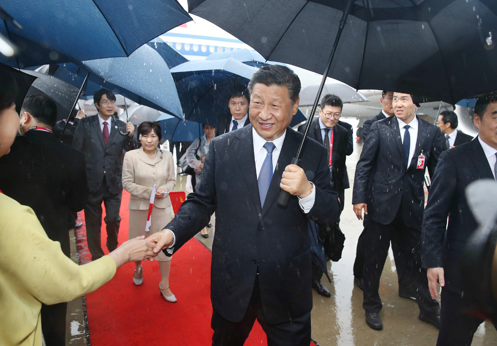 Xi Jinping ist in Osaka eingetroffen (Bild: Jiji Press/AFP)