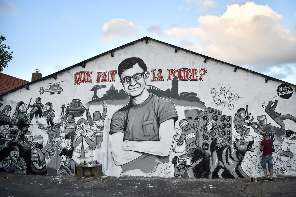 Graffiti in Nantes erinnert an den Tod eines 24-Jährigen
