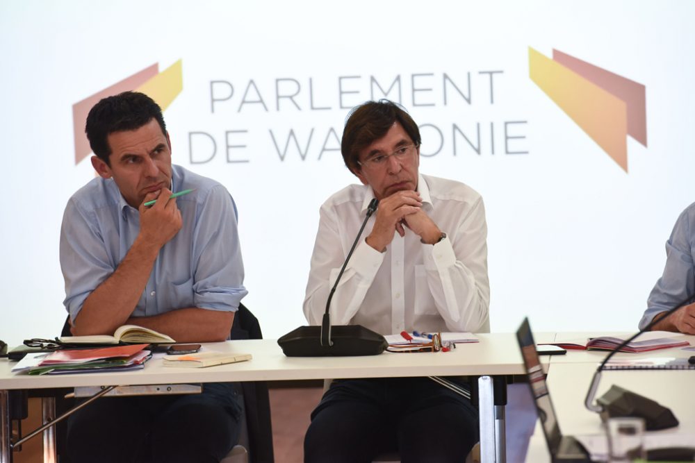 Jean-Marc Nollet und Elio Di Rupo am 28. Juni 2019 in Namur (Bild: Jean-Luc Flemal/Belga)