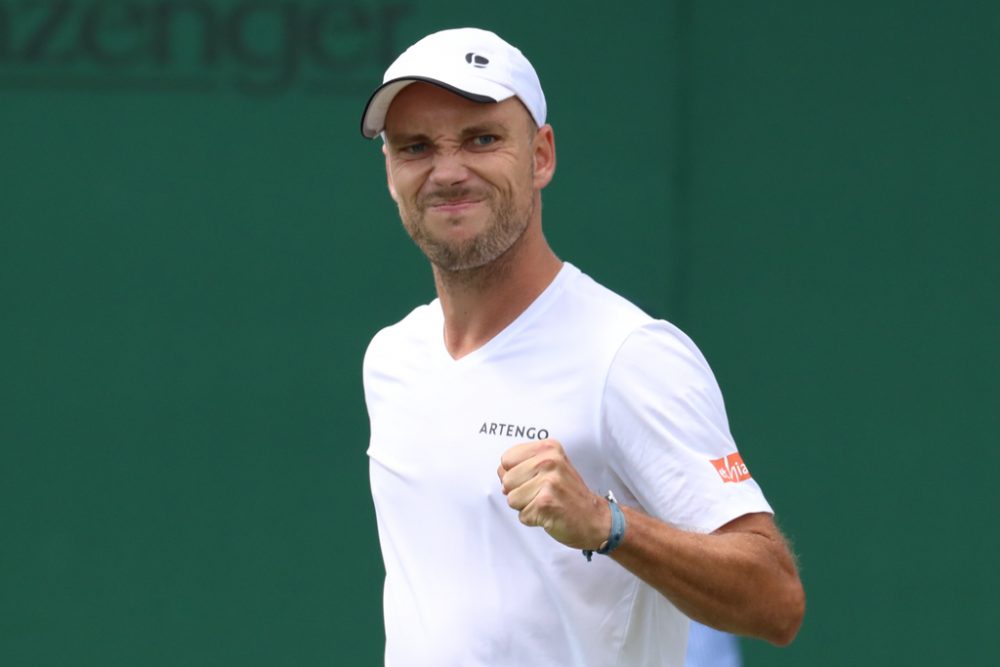 Steve Darcis während der ersten Runde von Wimbledon (Bild: Benoit Doppagne/Belga)