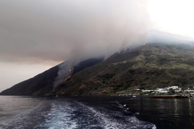 Explosionen Im Italienischen Vulkan Stromboli