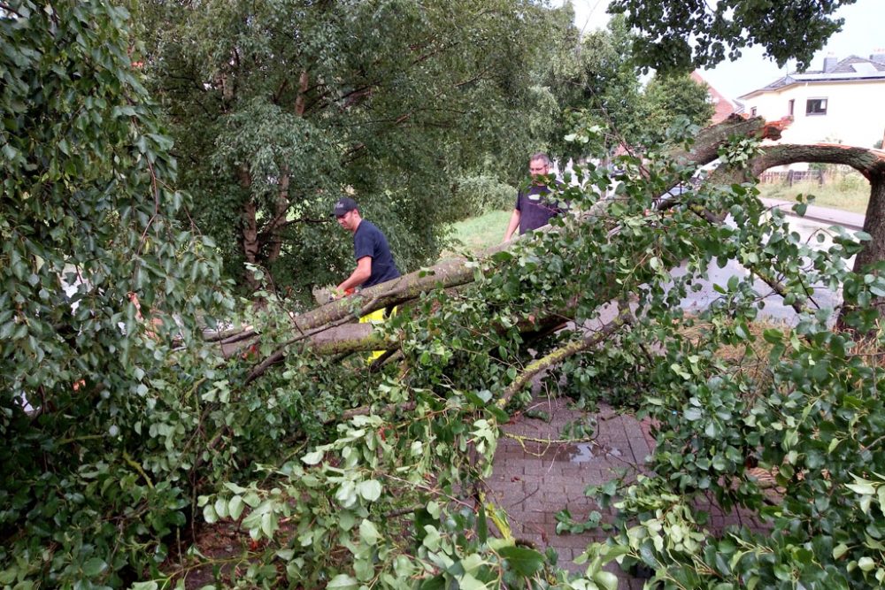 Unwetterschäden im Eupener Ortsteil Nöreth (Bild: Manuel Zimmermann/BRF)