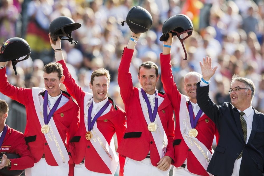 Pieter Devos, Jos Verlooy, Jerome Guery und Gregory Wathelet gewinnen Gold (Bild: Vincent Janninck/Belga)