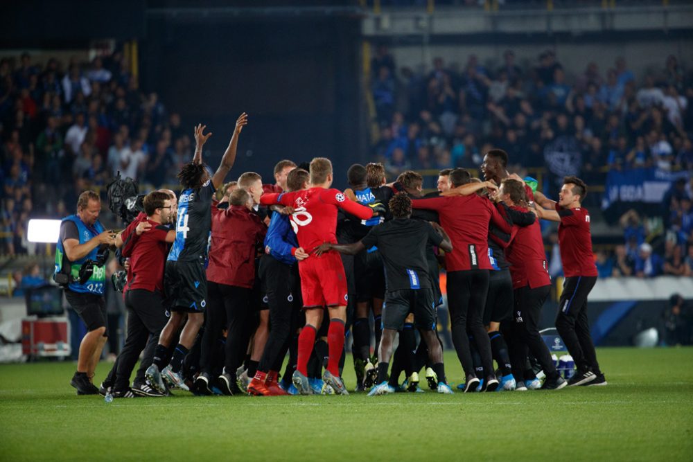 Glückliche Spieler des FC Brügge (Bild: Kurt Desplenter/Belga)