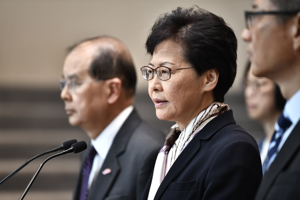 Hongkongs Regierungschefin Carrie Lam (Bild: Anthony Wallace/AFP)