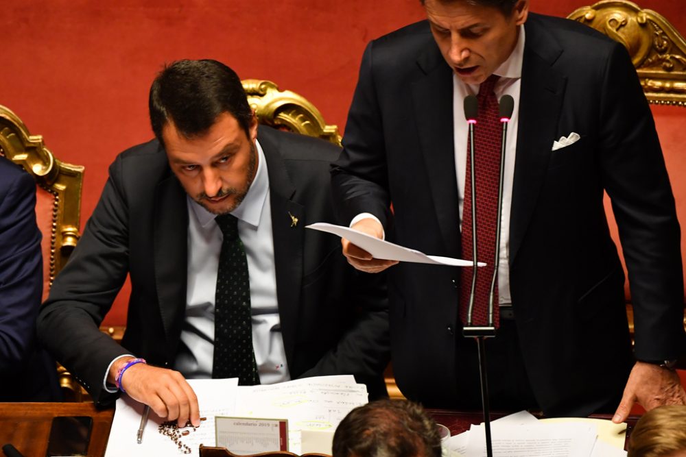 Innenminister Matteo Salvini und Premierminister Giuseppe Conte (Bild: Andreas Solaro/AFP)