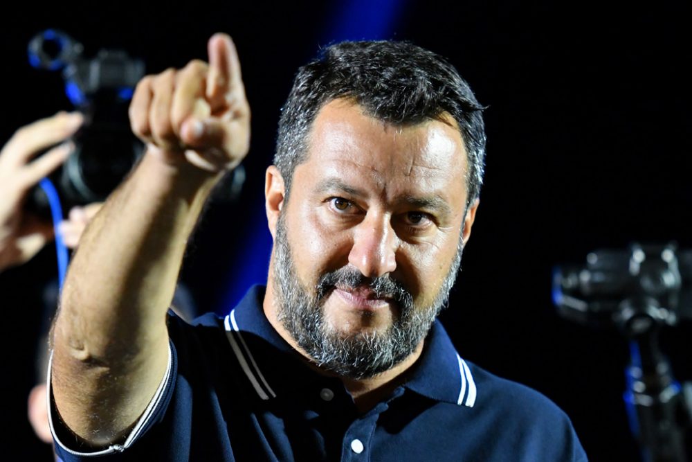 Matteo Salvini bei einer Parteiveranstaltung Freitagabend in Mola di Bari in Süditalien (Bild: Alberto Pizzoli/AFP)