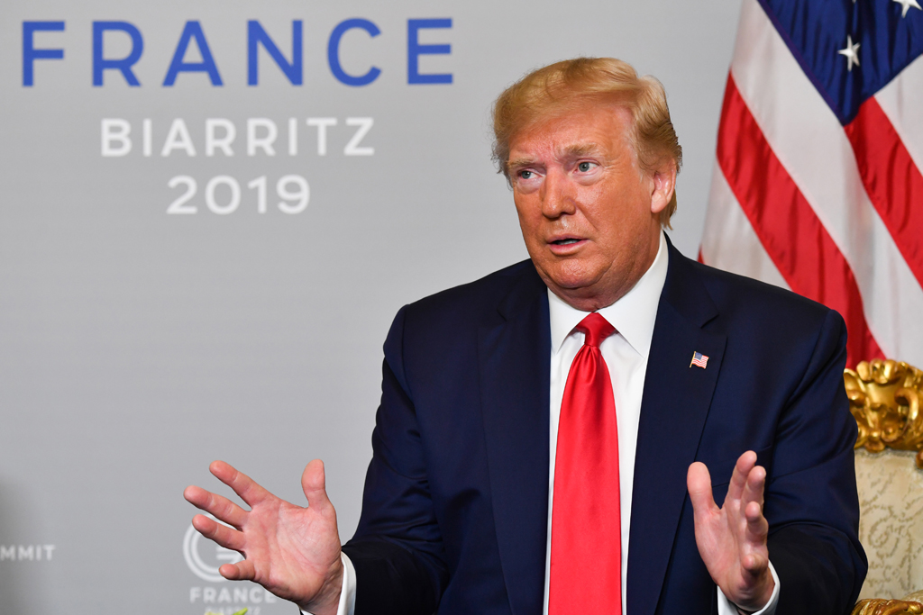 Donald Trump beim G7-Gipfel in Biarritz (Bild: Nicholas Kamm/AFP)à