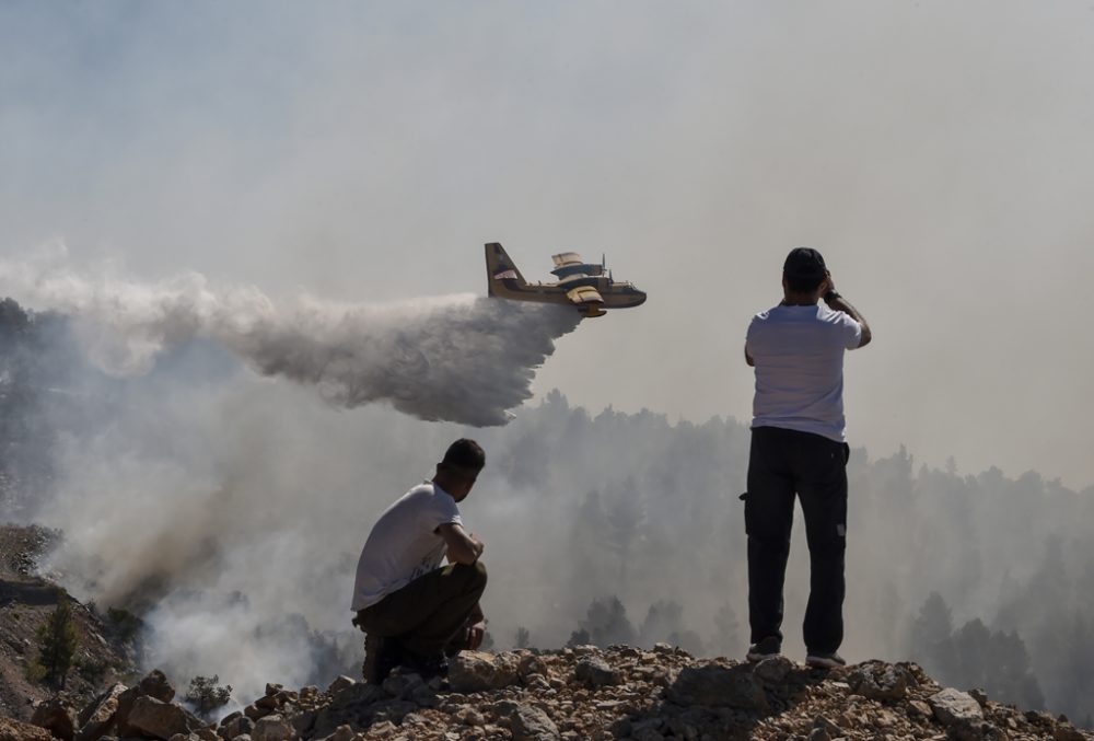 Waldbrände auf der griechischen Insel Euböa (Bild: Louisa Gouliamaki/AFP)