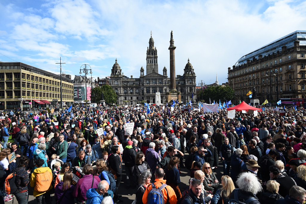 Demonstration gegen Johnson in Glasgow