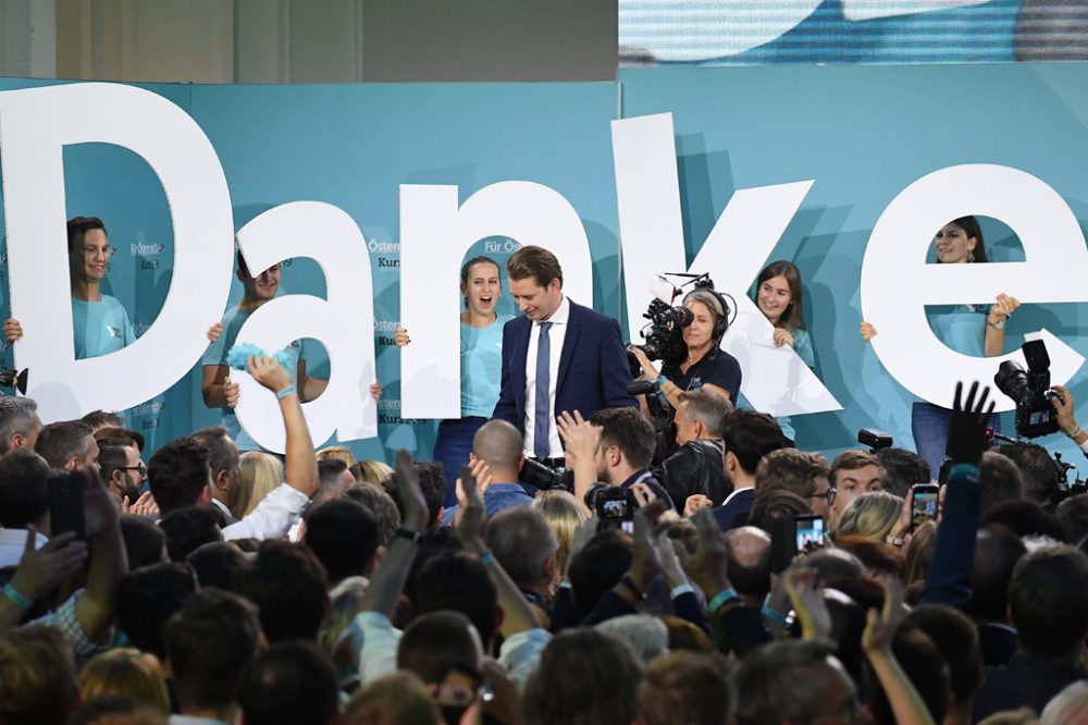 Wahlparty der ÖVP am Sonntagabend in Wien (Bild: Joe Klamar/AFP)