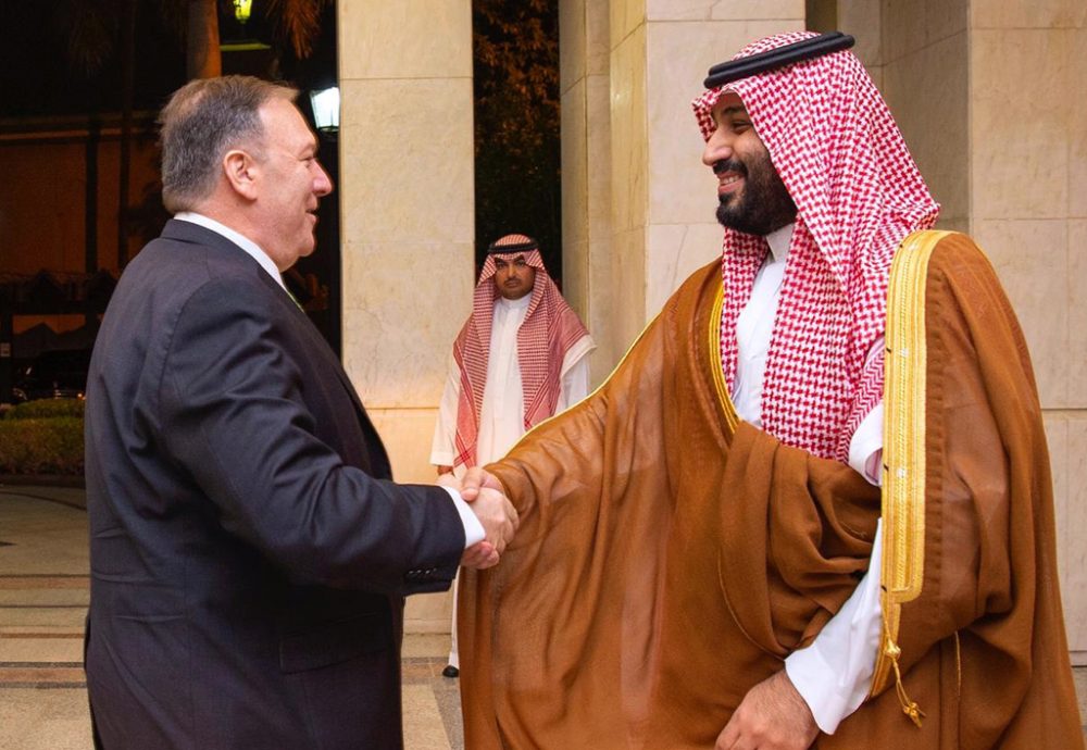 US-Außenminister Mike Pompeo und der saudische Kronprinz Mohammed bin Salman (Bild: Bandar Al-Jaloud/Saudi Royal Palace/AFP)