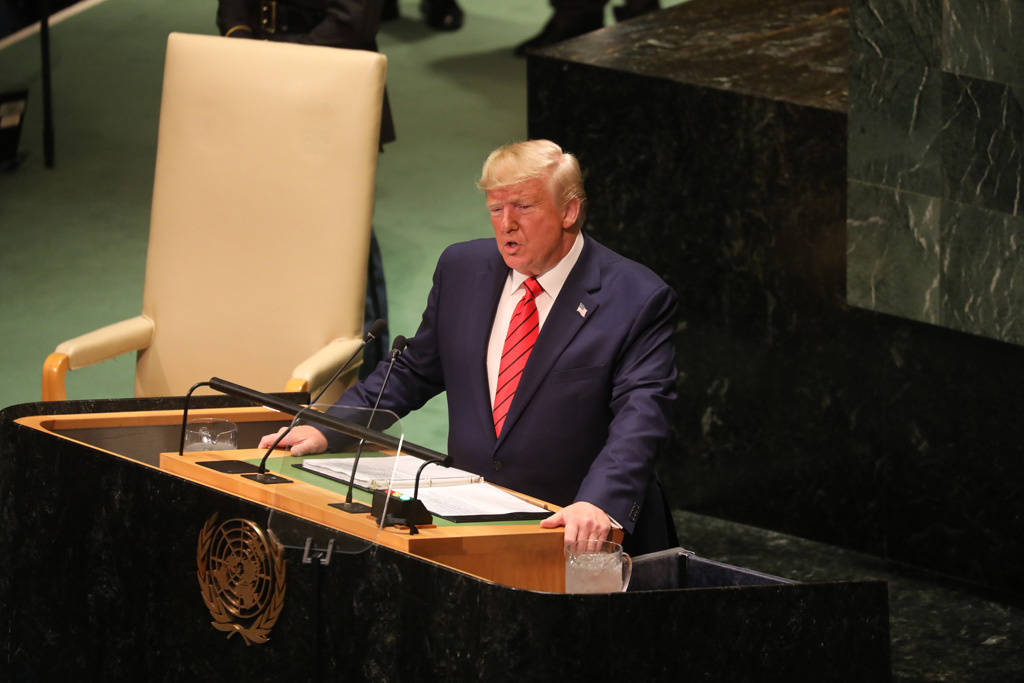 Donald Trump bei der Generaldebatte der UN-Vollversammlung in New York (Bild: Ludovic Marin/AFP)