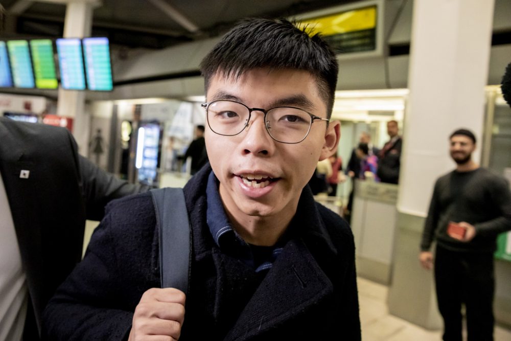 Joshua Wong bei der Ankunft in Berlin Joshua Wong (Archivbild: Christoph Söder/AFP)