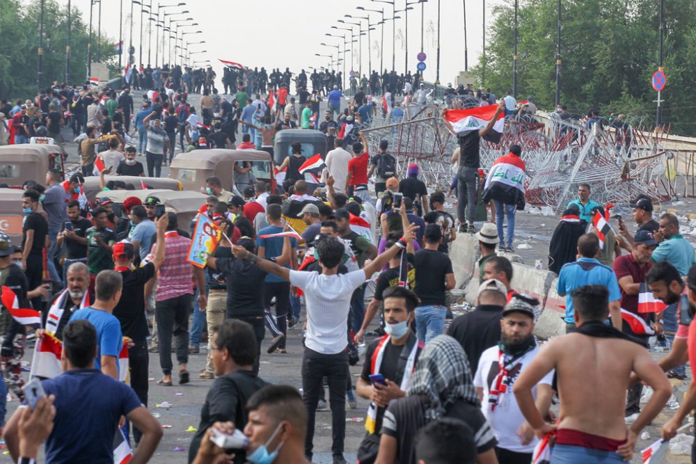 Demonstranten in der irakischen Hauptstadt Bagdad (Bild: AFP)