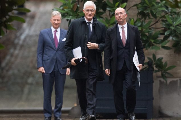 Geert Bourgeois und Rudy Demotte nach ihrem Treffen mit König Philippe (Bild: Benoit Doppagne/Belga)
