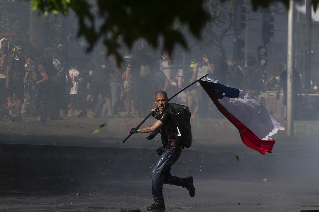 Erneute Proteste gegen Präsident Piñera (Foto: Claudio Reyes, AFP)