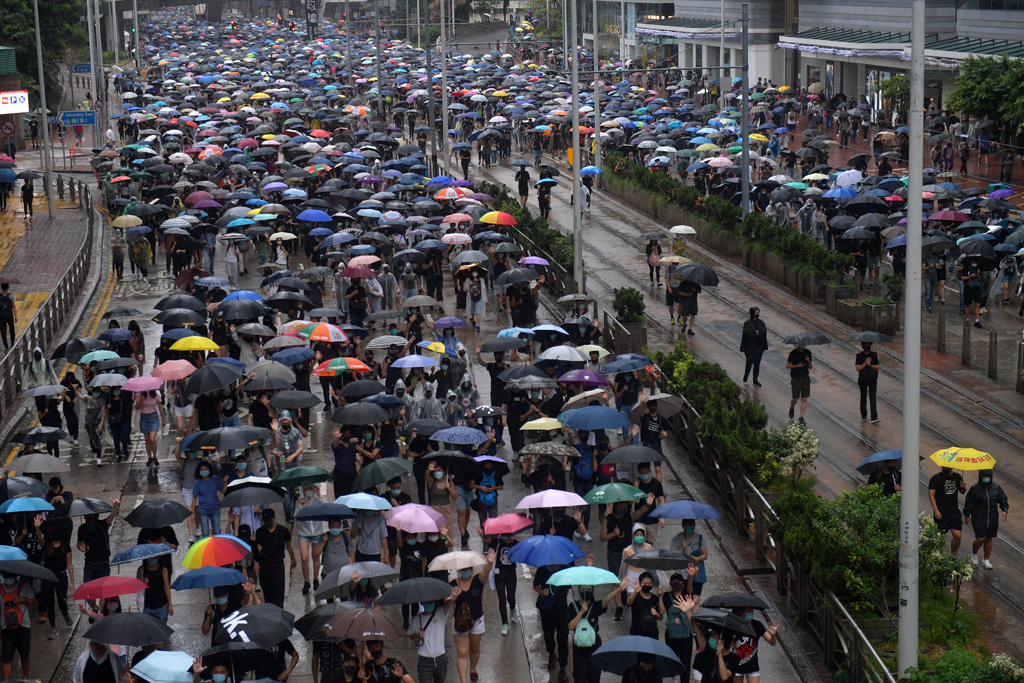 Demonstration in Hongkong (Archivbild: Nicolas Asfouri/AFP)