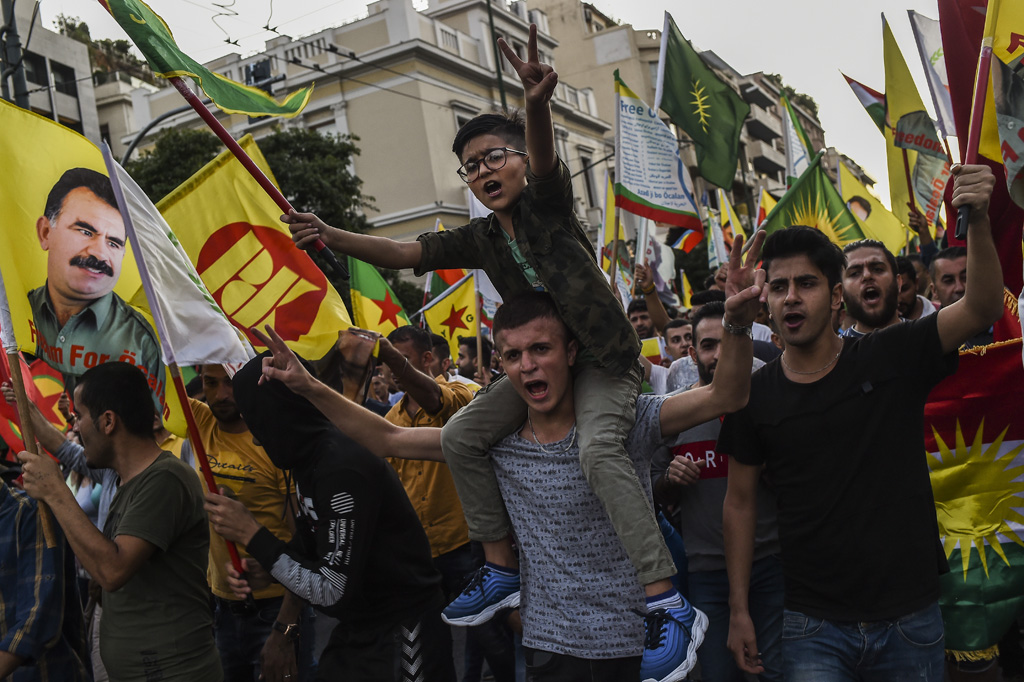 Kurdenprotest in Griechenland (Athen) Bild: Angelos Tzortzinis/AFP)