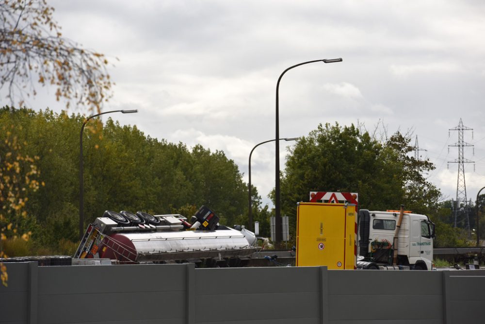 Unfall auf der E19 Brüssel-Mons bei Nimy