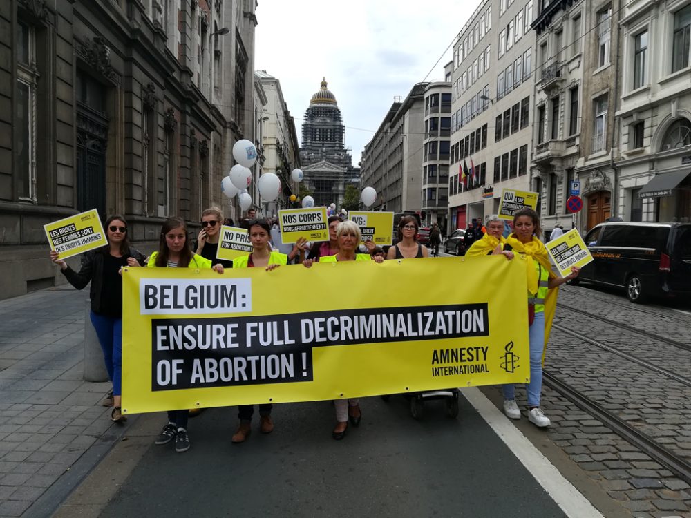 Demonstration von Abteibungsbefürworterinnen in Brüssel (Foto: Antony Gevaert, Belga)