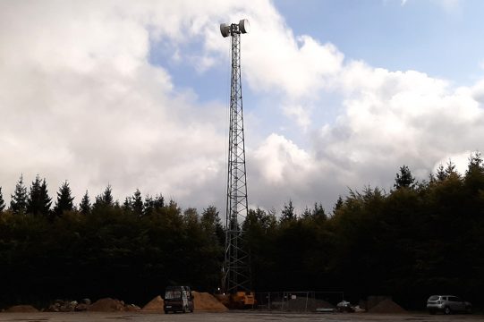 Der neue Sendemast auf Botrange (