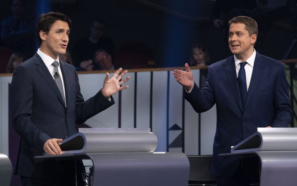 Trudeau (l.) im Redestreit mit Rivale Scheer