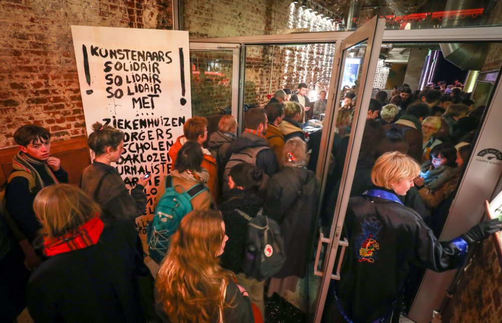 Protestveranstaltung der flämischen Künstler in Brüssel (Bild: Virginie Lefour/Belga)