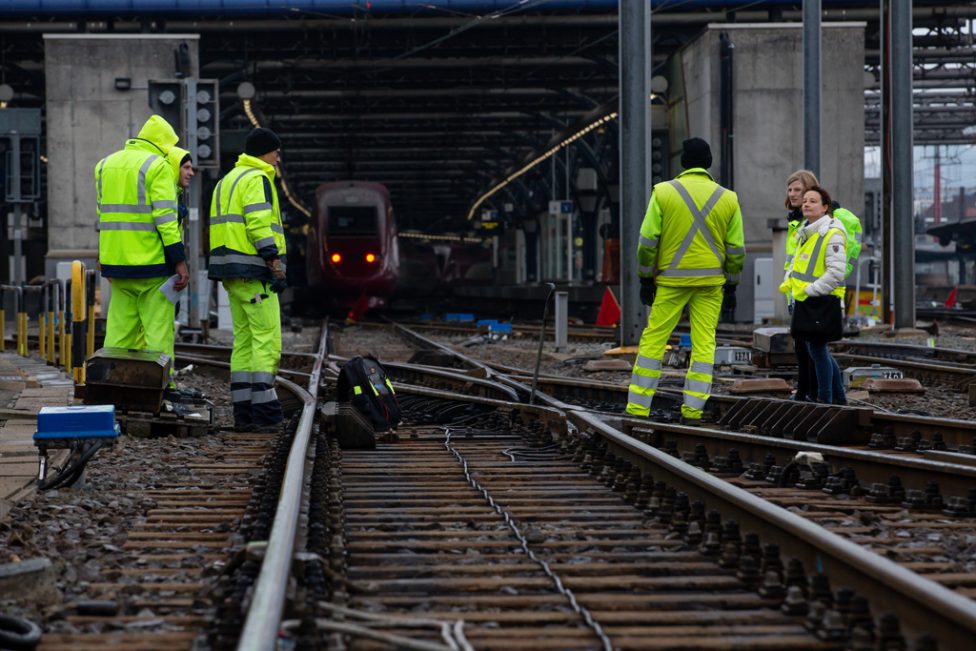 Gleisarbeiten am Brüsseles Südbahnhof