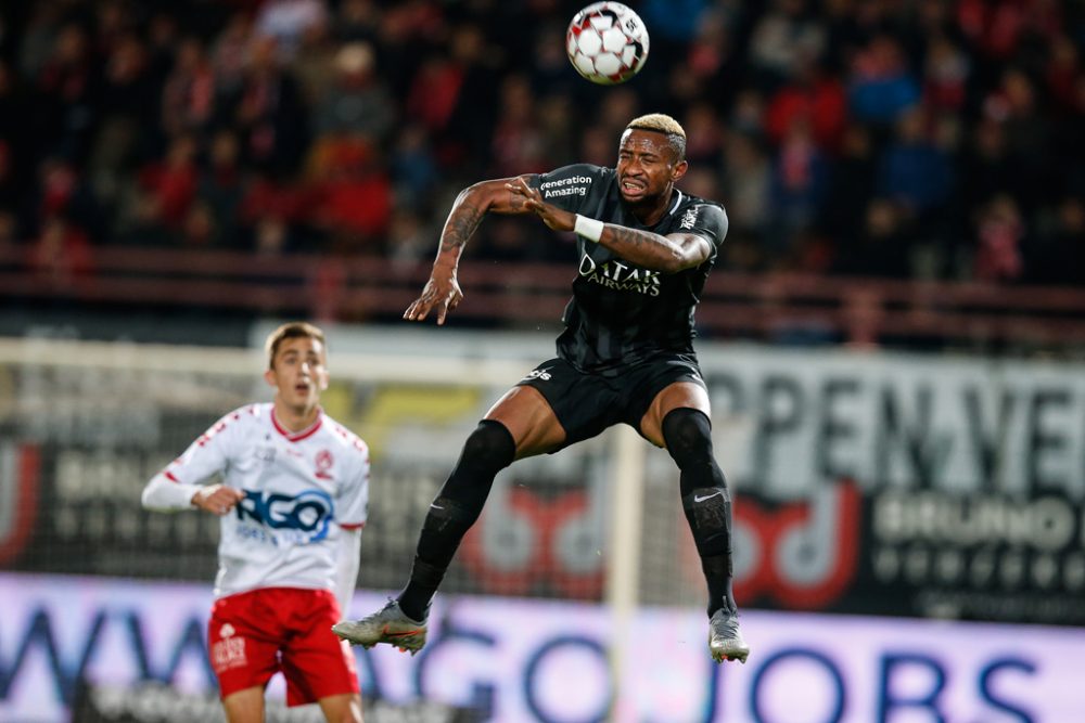 Jonathan Bolingi beim Spiel der AS Eupen in Kortrijk am 29. Oktober 2019 (Bild: Bruno Fahy/Belga)