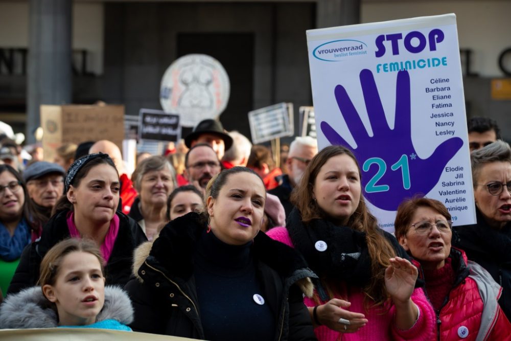 Demo in Brüssel gegen Gewalt an Frauen (Bild: Nicolas Maeterlinck/Belga)