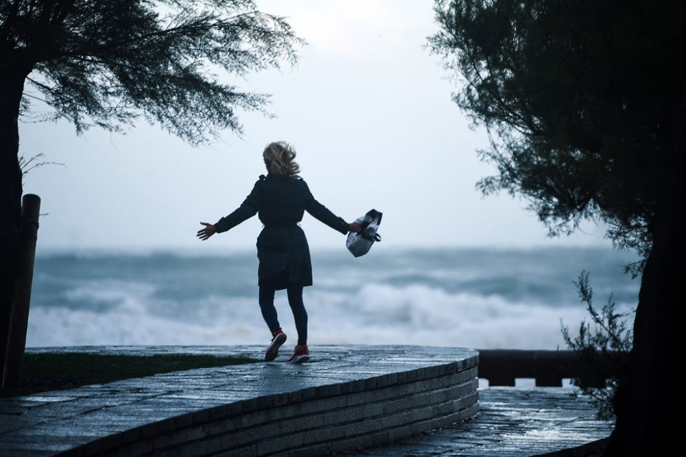 Sturm an der Atlantikküste Frankreichs