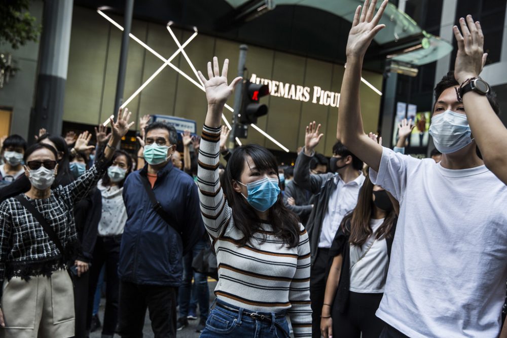 Proteste in Hongkong am 15.11. (Bild: Isaac Lawrence/AFP)