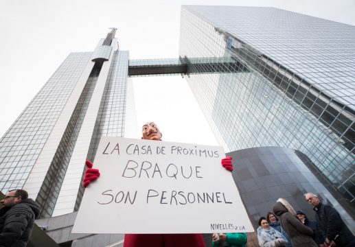 Demonstration bei Proximus