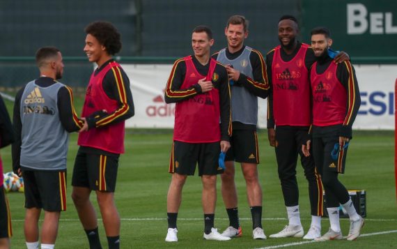 Rote Teufel beim Training in Tubize (Bild: Virginie Lefour/Belga)