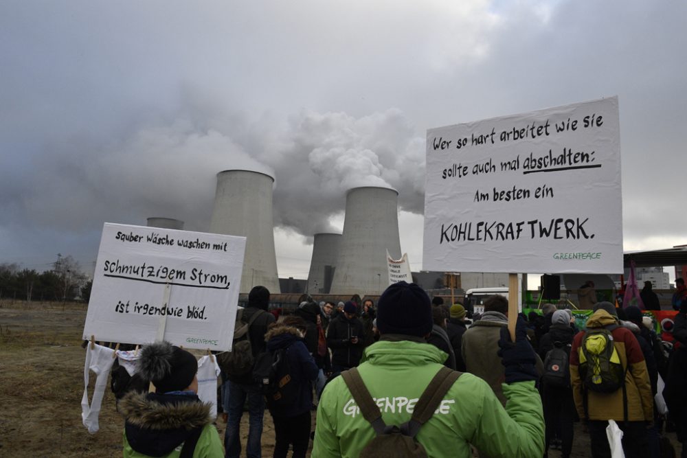 Protest gegen Tagebaue in Deutschland