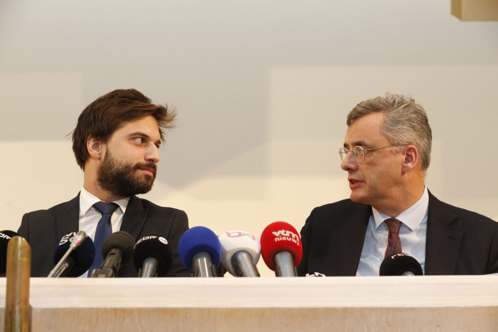 Georges-Louis Bouchez und Joachim Coens (Bild: Nicolas Maeterlinck/Belga)