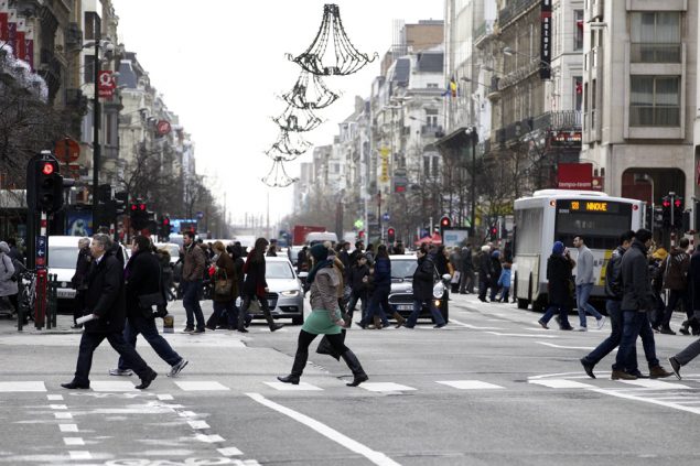 Der Boulevard Anspach in Brüssel