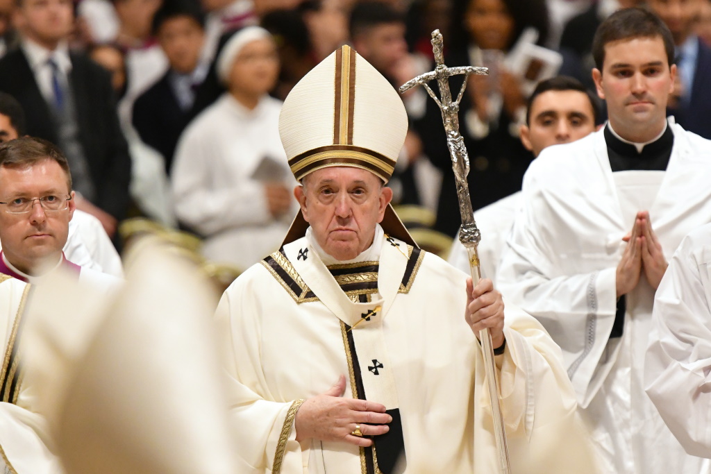 Papst Franziskus bei der Christmette (Bild: Alberto Pizzoli/AFP)