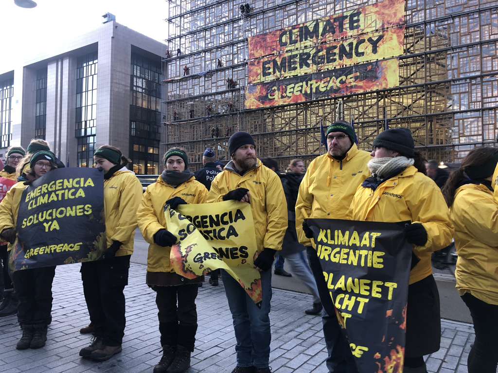 Greenpeace-Aktion vor EU-Gipfel (12.12.2019)