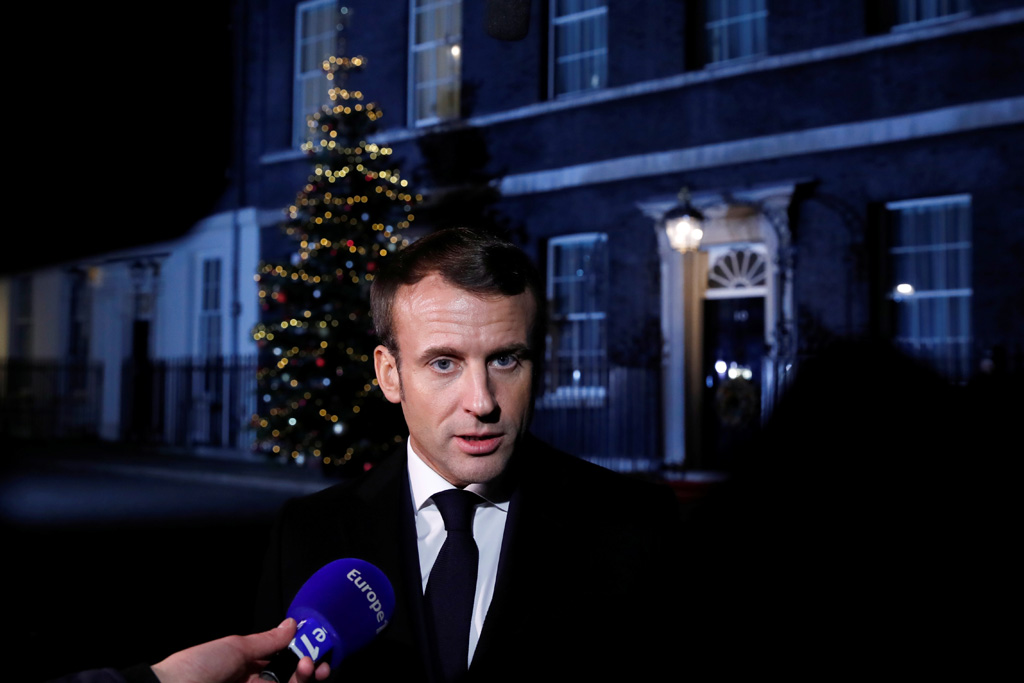 Der französische Präsident Macron vor dem Nato-Arbeitstreffen in London