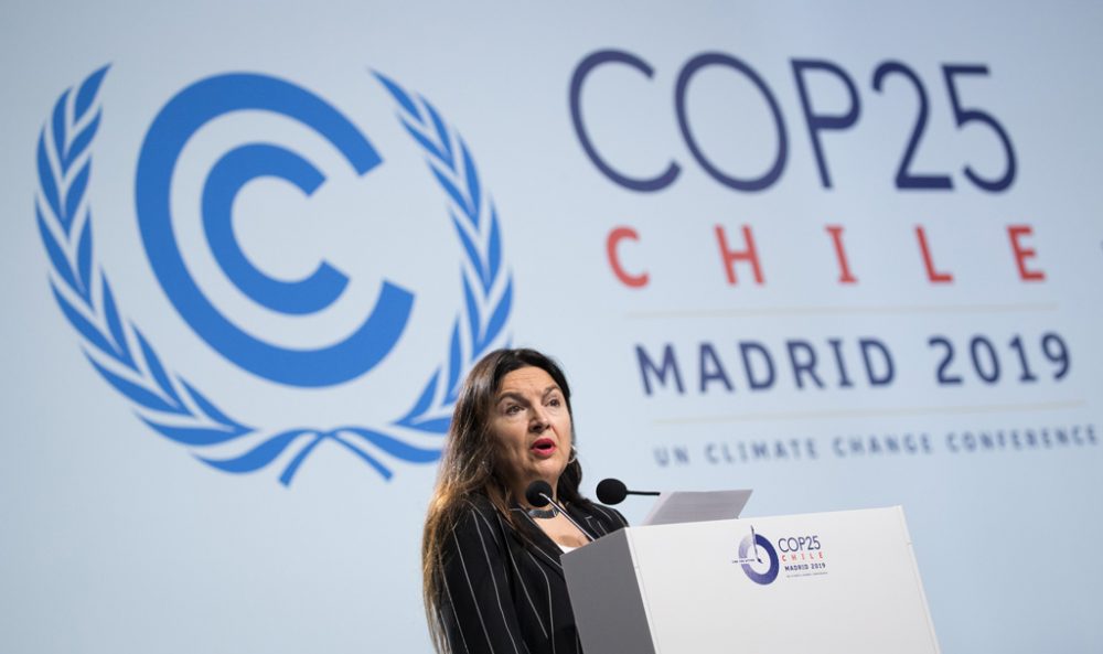 Marie-Christine Marghem bei der Weltklimakonferenz in Madrid (Bild: Benoît Doppagne/Belga)