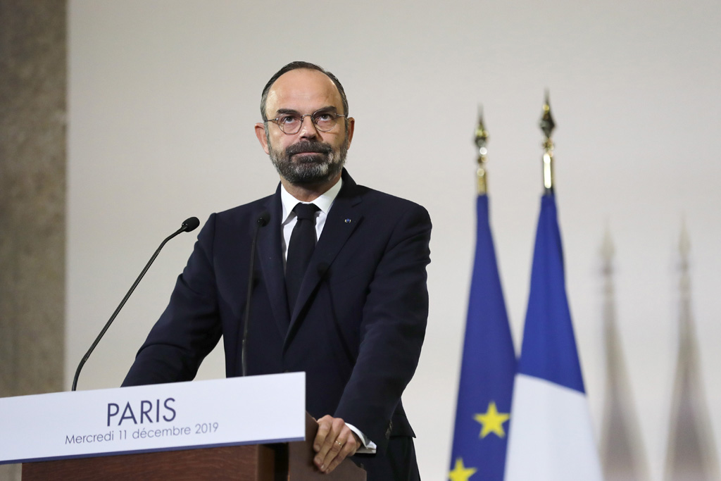 Premierminister Édouard Philippe stellt die Rentenreformpläne vor (Bild: Thomas Samson/AFP)
