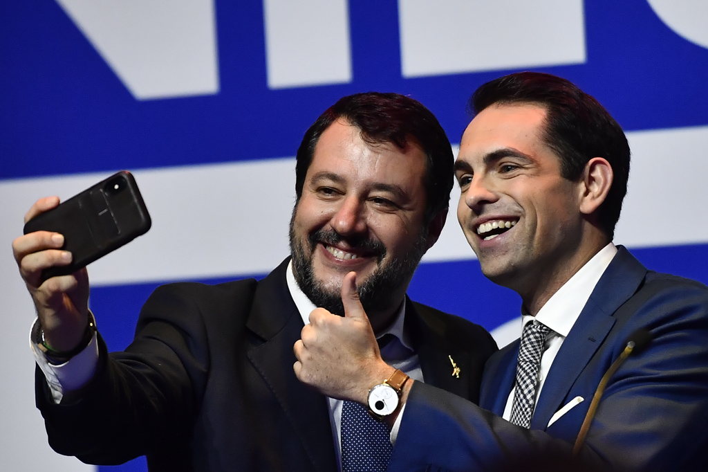 Matteo Salvini (l.) und VB-Chef Tom Van Grieken