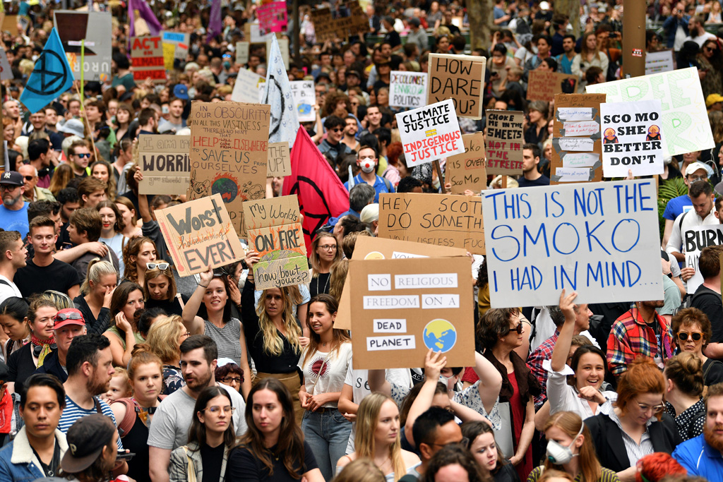 Proteste gegen die Buschbrände in Sydney