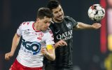 Kortrijk's Hannes Van der Bruggen and Eupen's Saeid Ezatolahi fight for the ball during a soccer game between Jupiler Pro League clubs KV Kortrijk and KAS Eupen, Wednesday 04 December 2019 in Kortrijk, in the 1/8th final of the 'Croky Cup' Belgian cup. BELGA PHOTO JASPER JACOBS